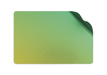 Green Gradient Metallic Sticker With Slightly Curled Top Corner