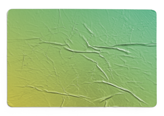 Soft Green Gradient Metallic Crumpled Sticker With Folded Creases