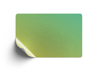 Green Gradient Metallic Sticker With Curled Corner Shadow