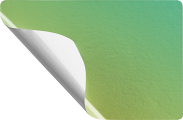 Peeling Green Gradient Metallic Sticker isolated on transparent background