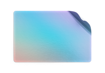 Holographic Gradient Metallic Sticker With Slightly Curled Top Corner