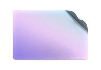 Iridescent Pastel Metallic Sticker With Slightly Curled Top Corner