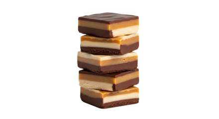 Stack of layered chocolate fudge bars
