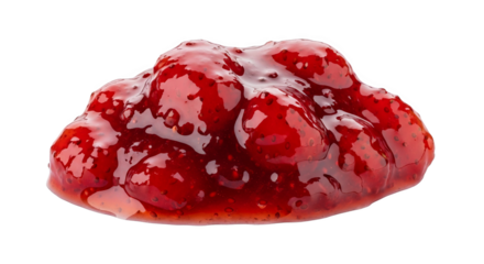 Delicious Berry Compote: A close-up shot captures the vibrant red hue and texture of a freshly made berry compote, showcasing the sweet, and enticing dessert.