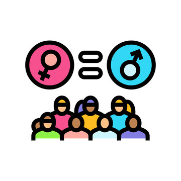 gender parity color icon vector illustration