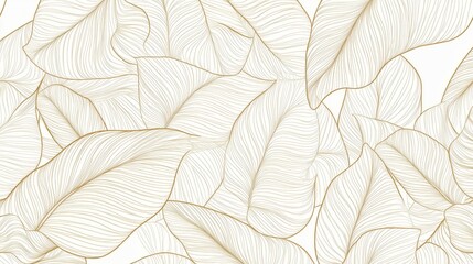 Elegant gold leaf pattern on white background