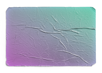 Worn Holographic Green-Purple Sticker With Distressed Corners