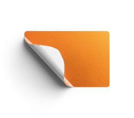 Peeling Orange Metallic Sticker