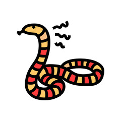 Naklejka premium snakes ophidiophobia fear color icon vector illustration