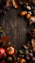 Potted Plants on Rustic Wood Background