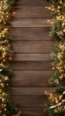 Potted Plants on Rustic Wood Background