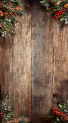 Potted Plants on Rustic Wood Background