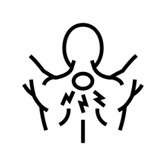 neck strain in bodybuilder line icon vector illustration
