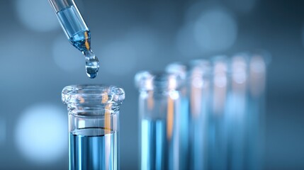 Science experiment with pipette and tubes