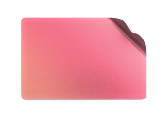 Pink Gradient Metallic Sticker With Slightly Curled Top Corner