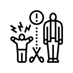 separation anxiety line icon vector illustration
