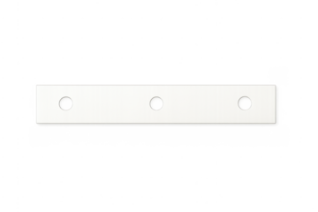 White rectangular bar with three round holes