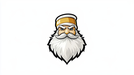 Logo design mascot for craft beer featuring fierce bearded character with beer mug. Perfect for branding
