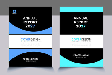 company annual report cover design template concept
