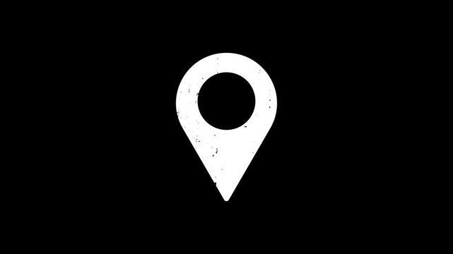 Motion graphic of a business map marker pointer for commercial property apps and corporate headquarters directories highlighting office locations and enterprise buildings for navigation.
