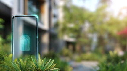 Smartphone screen with fingerprint display