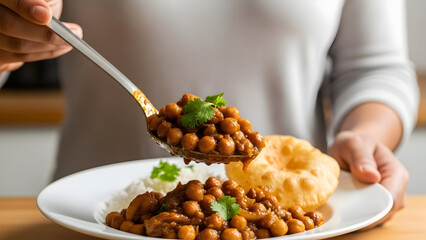 Delicious homemade chili served over rice and cornbread