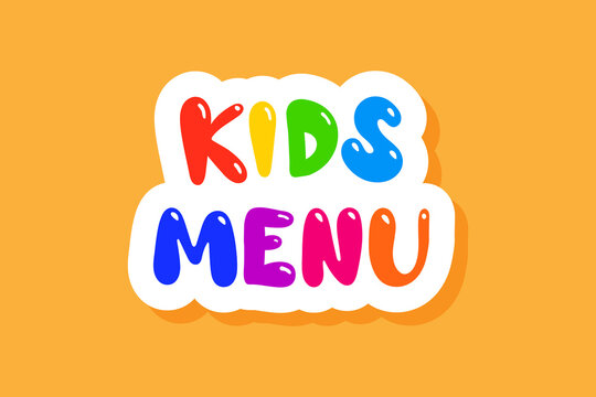 Colorful kids menu poster. Child menu for cafe or restaurant.