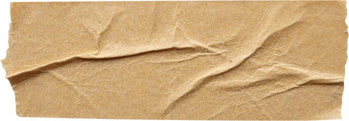 Brown adhesive paper tape isolated on white background