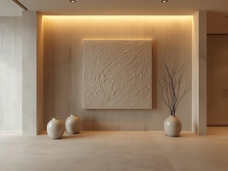 Empty contemporary interior design room with wooden floor, white wall, window, and no people