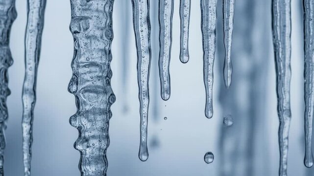 Observing Freezing Icicles Forming in Quiet Winter Scene
