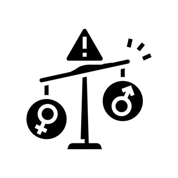 gender bias glyph icon vector illustration