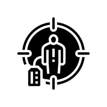 objectification glyph icon vector illustration