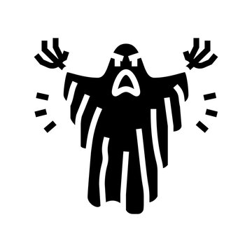 ghosts and supernatural phasmophobia fear glyph icon vector illustration