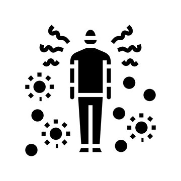 illness nosophobia fear glyph icon vector illustration