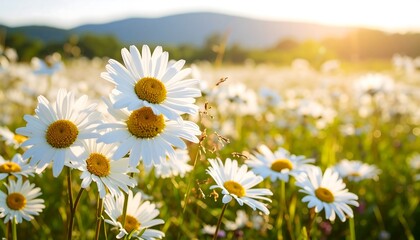 Summer meadow of daisies