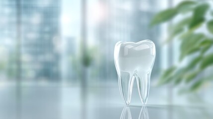 Transparent tooth in a modern dental setting