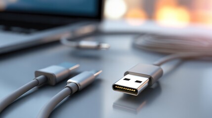 Usb cable and connectors detail