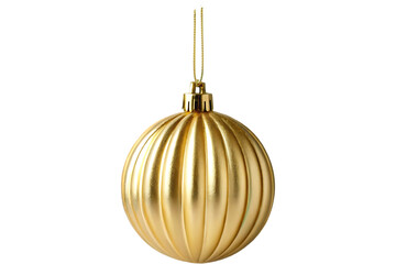 Elegant Matte Gold Christmas Bauble with Glitter Filigree Design isolated on white background.   Gold Bauble illustration on white 