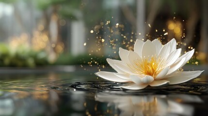 White lotus flower on transparent background