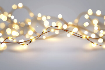 Whimsical fairy lights create magical atmosphere with soft glowing orbs illuminating serene background