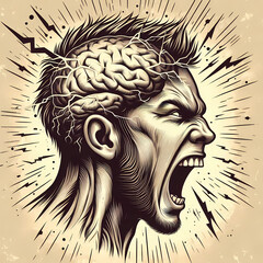 enraged and furious man