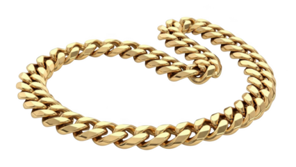 Thick gold curb chain necklace on black background gold chain jewelry