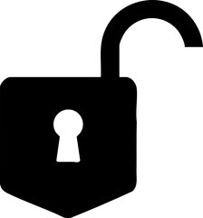 secure unlock padlock icon for privacy, access, and protection