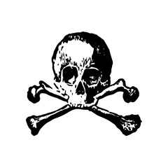 Skull and Crossbones Silhouette Illustration