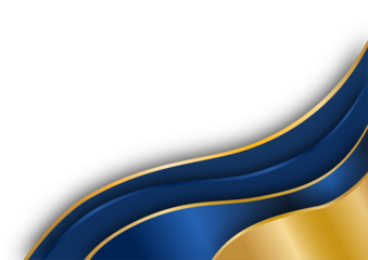 Abstract Blue and Gold Layered Wave Background