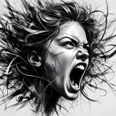 enraged and fuming woman