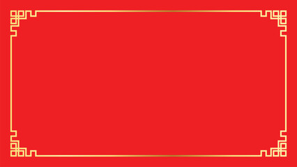 Traditional Chinese New Year golden frame decorative vector. ฺcircle square rectangle border element on red background. For websites, covers, posters, wallpapers, presentations, infographic. © Arissara