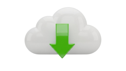 Cloud download icon representing data storage and online services