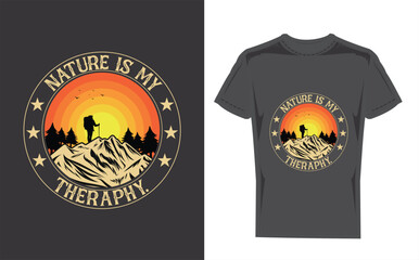 Retro Sunset T-Shirt Design - "Wander Always Wander Often"