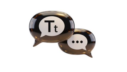 Text chat bubbles with letters and dots, communication and messaging icons symbolizing discussion and conversation